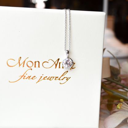 SS 7mm CZ Bezel Necklace SNE06TLCZ