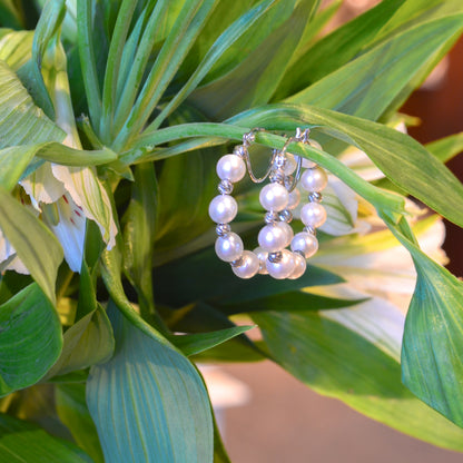 SS Pearl & Bead Hoop 626199/FW