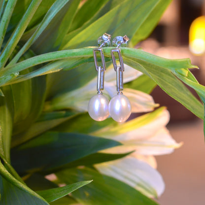 SS 7-8mm Pearl Paperclip Earring 628756