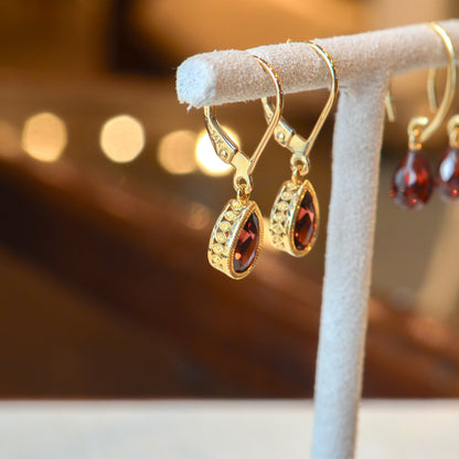 14kY 1.87cttw Garnet Earring TEA7592NGA