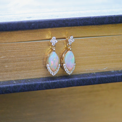 14kY .62cttw Opal & .11cttw Diamond Earring TEQ7603NOP