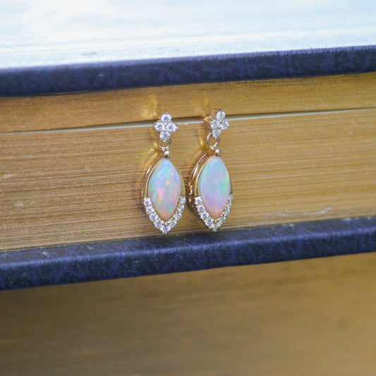 14kY .62cttw Opal & .11cttw Diamond Earring TEQ7603NOP