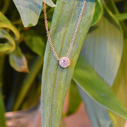 14kR .14cttw Diamond Halo Necklace SC55002697
