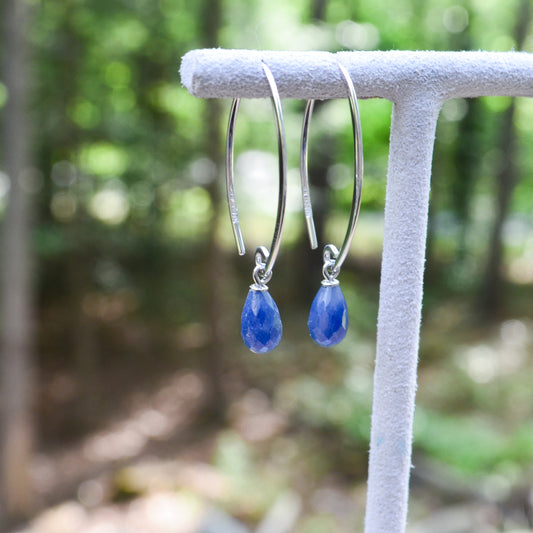 SS Sapphire Simple Sweep Earring 13462SA - SS