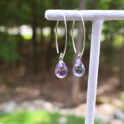 SS Amethyst Simple Sweep Earring 13462AM-SS