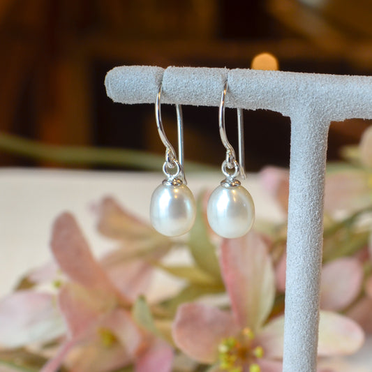 SS 8mm FWP Drop Earring SET66TLPE
