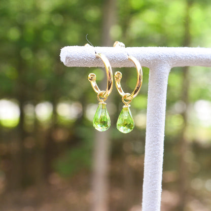 14kY Peridot Drop Hoop 03/606PE-M