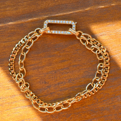 14kY .41cttw Diamond Link Bracelet SC55024896 - 7"