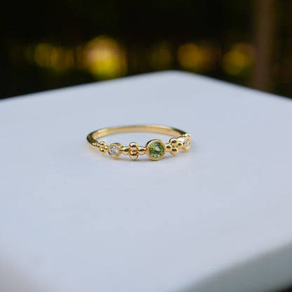 14kY .11ct Peridot .05cttw Diamond Ring TRA7213NPE - 6.5