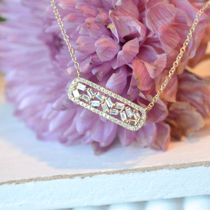 14kY .46cttw Diamond Baguette Necklace SC55009325