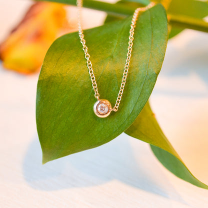 14kY .10ct Diamond Bezel Necklace SC55012538