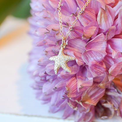 14kY .15cttw Diamond Starfish Necklace SC55027421