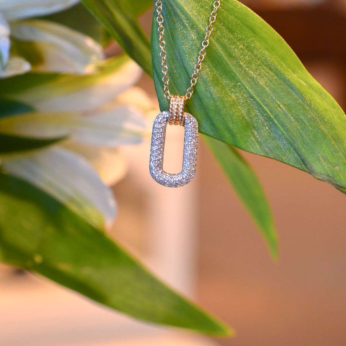 14kY/W .19cttw Diamond Pave Necklace SC55024422