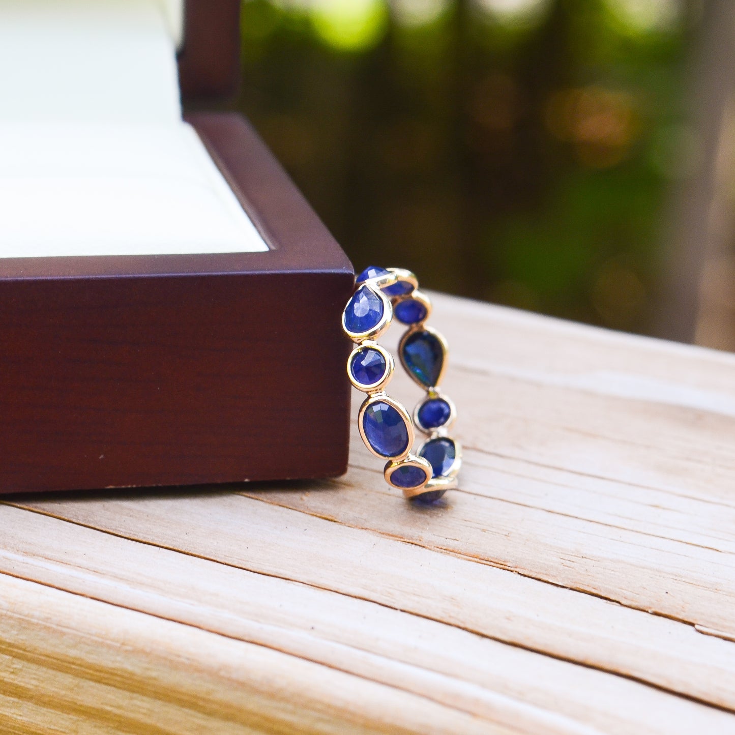 14kY 5.04cttw Sapphire Slice Eternity Ring RZ6700 - 8