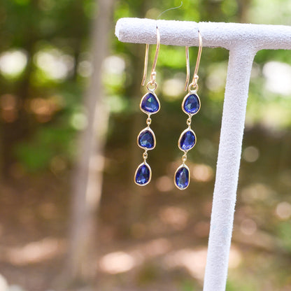 14kY 3.30cttw Sapphire Slice Earring EZ6700