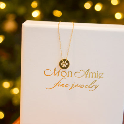 14kY Paw Cutout Disc Necklace MF027774-14Y