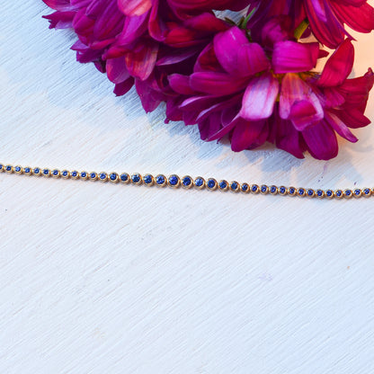 14kY 2.21cttw Blue Sapphire Bezel Bracelet SC55026562 - 7"