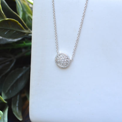 14kW .27cttw Diamond Pave Circle Necklace SC55005170