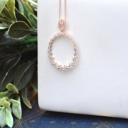 14kR .91cttw White & Champagne Diamond Necklace COR36213712