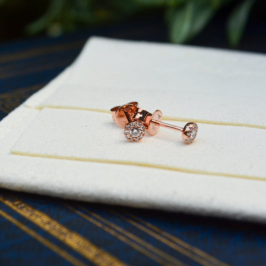 14kR .13cttw Diamond Halo Stud SC55002595