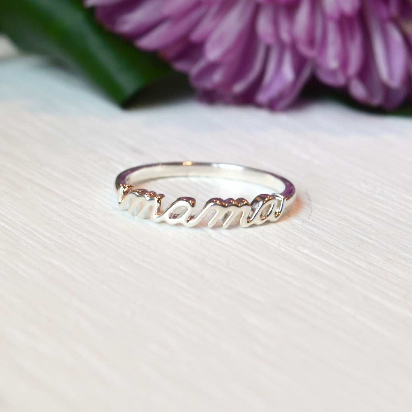 SS Mama Script Ring 57739-7
