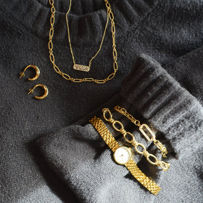 14kY Twisted Rope Chain Necklace NK7137-17Y4JJJ