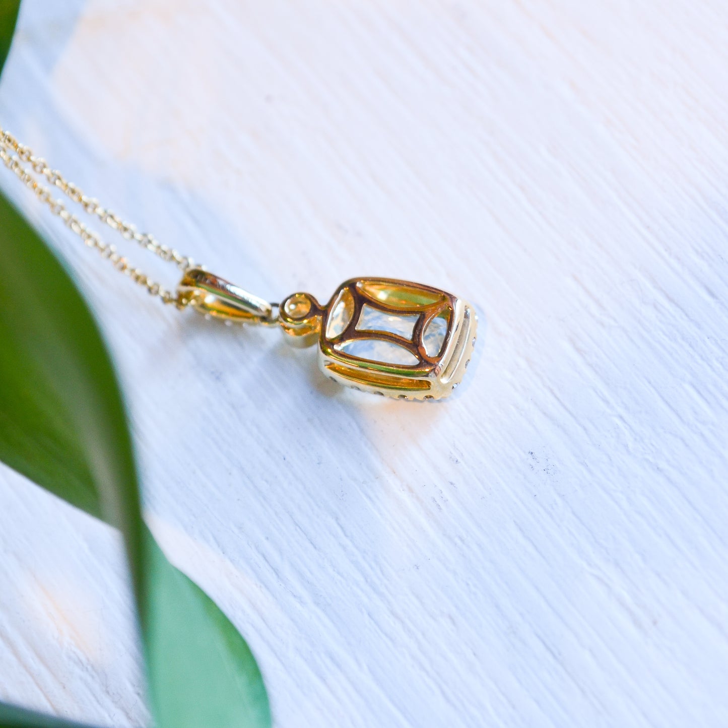 14kY .89ct Aquamarine .21cttw Diamond Necklace GNL84LDYDAQ-06