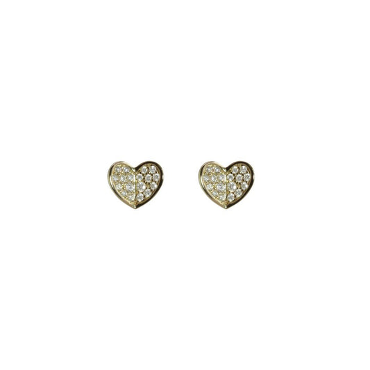 14kY .16cttw Diamond Heart Stud E- 0205-D