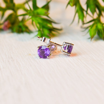 SS 5mm Amethyst Stud