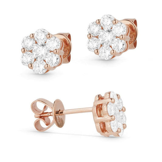14kR .55cttw Diamond Cluster Earring E1075P