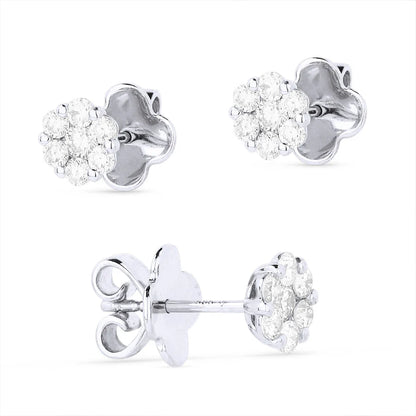 14kW .55cttw Diamond Cluster Earring E1075W