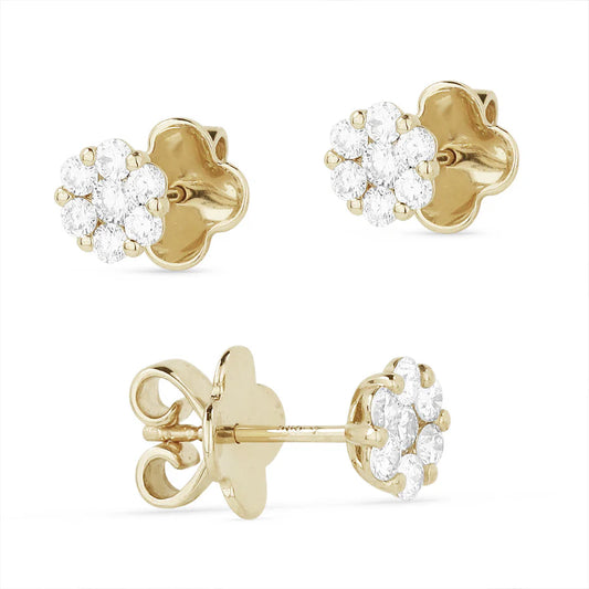 14kY .55cttw Diamond Cluster Earring E1075Y