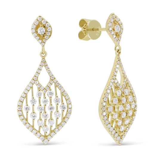 14kY 1.06cttw Diamond Dangle Earring E1804Y