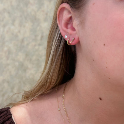 14kR Leaf Stud Earring 86459