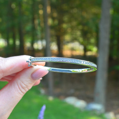 SS CZ Hinged Bangle Bracelet SG280TLCZ