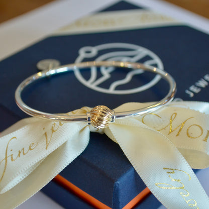 SS/YG Swirl Bead Bracelet ZB5460-70