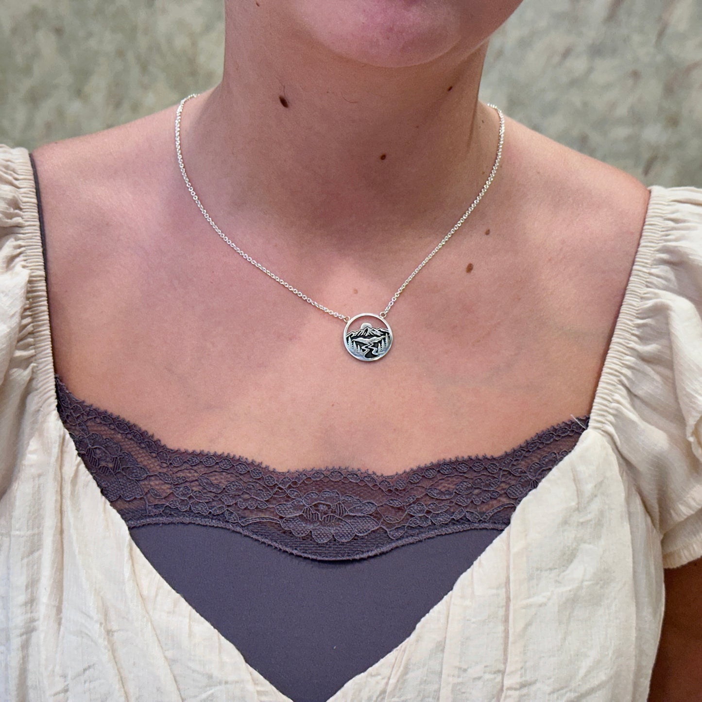 SS Mountain Range Necklace - 18"