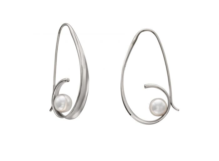 SS Crosswind White Pearl Earring EA30512P