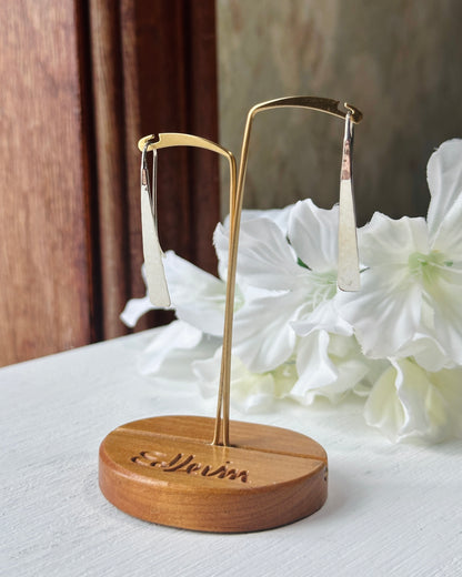 SS Hammered Taper Earring EA76012