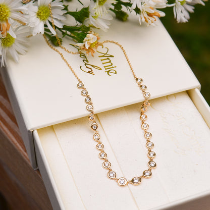 14kY .60cttw Diamond Bezel Necklace SC55025632