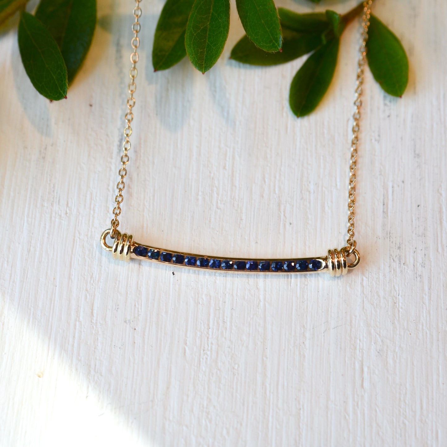 14kY .30cttw Blue Sapphire Signature Necklace NE16622D-18"