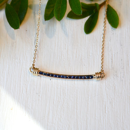 14kY .30cttw Blue Sapphire Signature Necklace NE16622D-18"