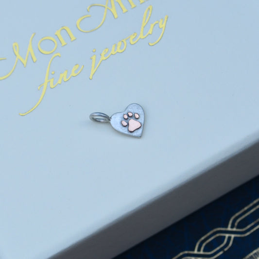 SS/RG Paw Print Pendant -9mm