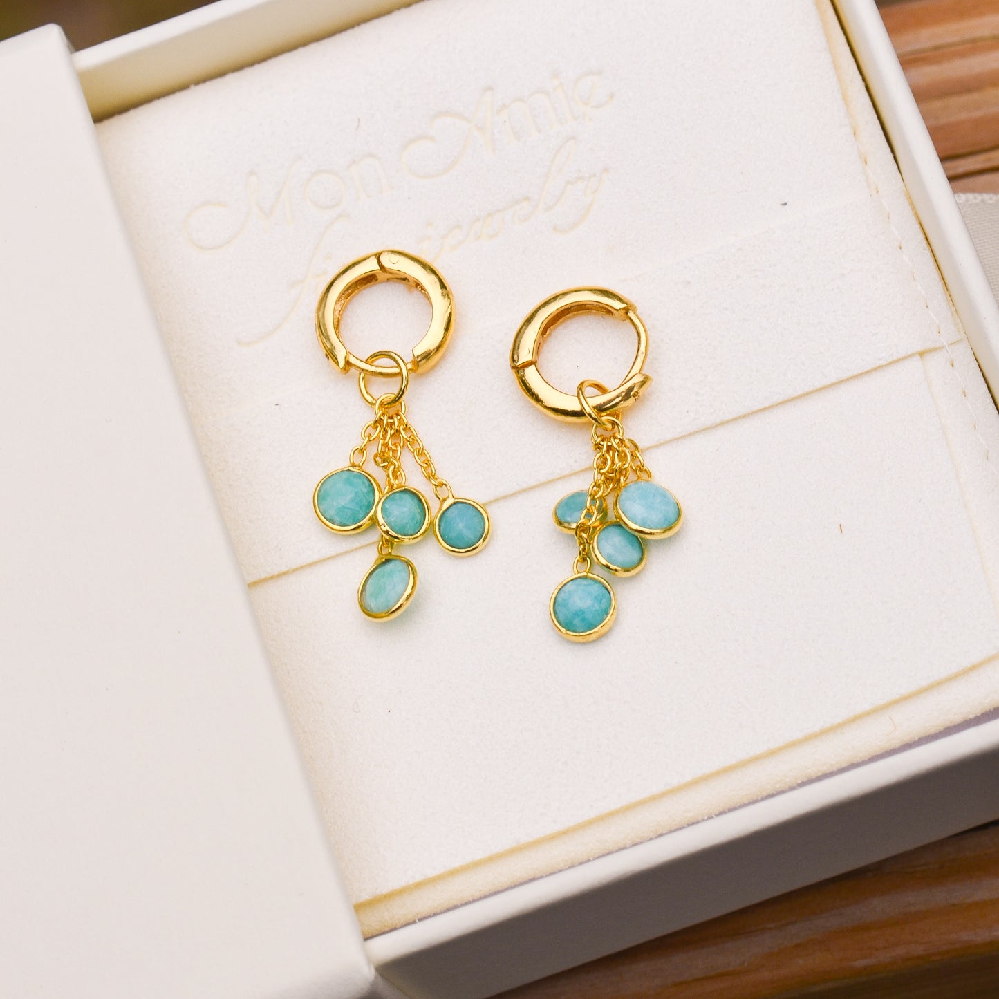 18k Vermeil Amazonite BELLA Earring PE129-3378AO