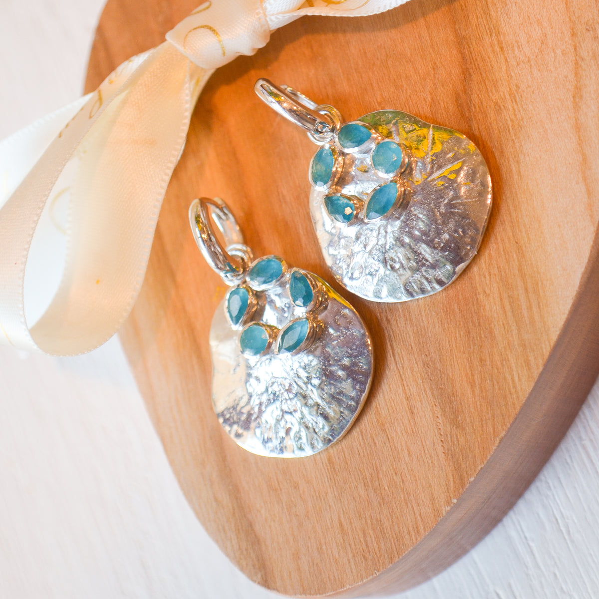SS Apatite Flower Disc Dangle Earring PE29 - 75/HAP