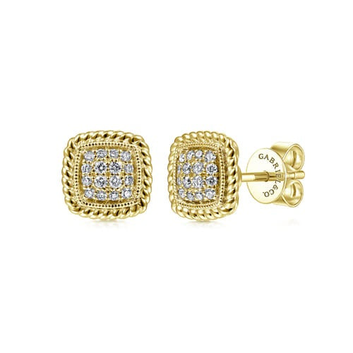 14kY .17cttw Diamond Cluster Stud EG11556Y45JJ