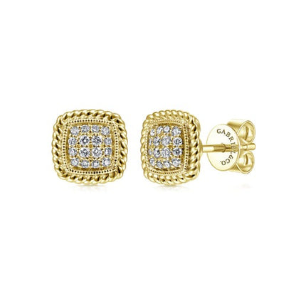 14kY .17cttw Diamond Cluster Stud EG11556Y45JJ
