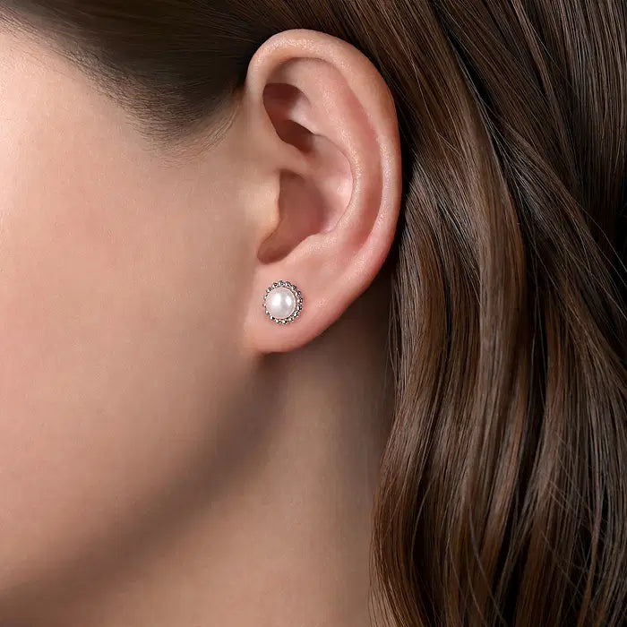 SS Pearl Stud Earrings EG14019SVJPL