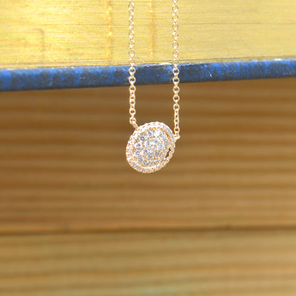 14kY .27cttw Diamond Pavé Circle Necklace SC55005171
