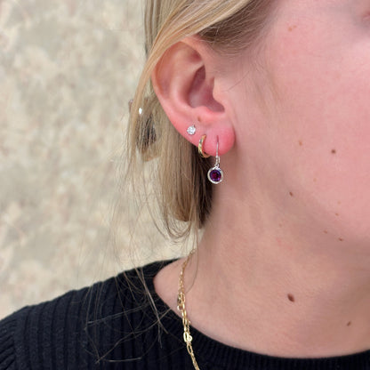 SS 6mm Amethyst Dangle Earring
